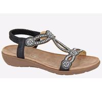Cipriata Giada Jewelled Sandal Womens | Sandals | Black Shimmer | UK Size 5