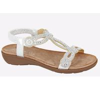 Cipriata Giada Jewelled Sandal Womens | Sandals | Silver Shimmer | UK Size 6