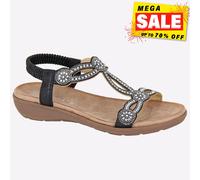 Cipriata Giada Womens Jewelled Beach Fashion Summer Sandal Black