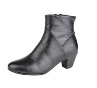 Cipriata GINERVA Ladies Leather Pleated Zip Up Ankle Boots Black UK 5