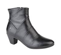 Cipriata GINERVA Womens Leather Pleated Zip Up Ankle Boots Black