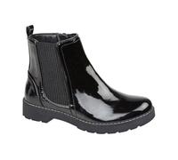 Cipriata Girls Mira Ankle Boots With Zip Fastening Patent Black 2 UK