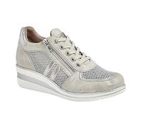 Cipriata JONE Ladies Lace/Zip Trainers Silver Metallic UK 5
