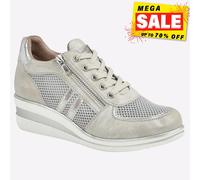 Cipriata JONE Ladies Lace/Zip Trainers Silver Metallic UK 3