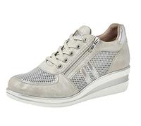 Cipriata JONE Ladies Lace/Zip Trainers Silver Metallic UK 7