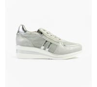 Cipriata JONE Womens Lace / Zip Trainers Silver Metallic - UK 8