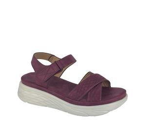 Cipriata Katia Crossover Wedge Touch Fastening Sandals - Merlot - 5 UK