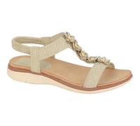 Cipriata L 808BE `LIANA´Ladies Womens Interlaced Floral Elasticated Sling Back Sandal (Beige PU, UK Footwear Size System, Adult, Women, Numeric, Medium, 8)