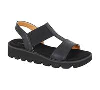Cipriata L221A- 7 ALADINA Womens Elasticated Wedge Sandal Black Matt size 7 UK