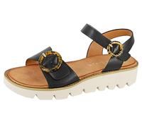 Cipriata L282 MIMI Womens Halter Back Twin Buckle Wedge Sandal (Black Pu, numeric_8)