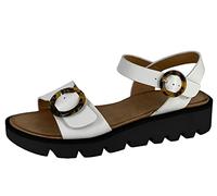 Cipriata L282 MIMI Womens Halter Back Twin Buckle Wedge Sandal (White Pu, numeric_3)