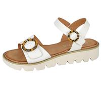 Cipriata L282 MIMI Womens Halter Back Twin Buckle Wedge Sandal (White Pu, numeric_8)