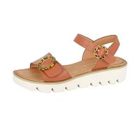 Cipriata L282LT-8 MIMI Womens Halter Back Twin Buckle Wedge Sandal Tan PU, size 8