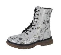 Cipriata L310LFP-5, Annetta, Womens Lace-up Fashion Boots, Grey Floral Patent, size 5 UK
