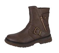 Cipriata L320B-3 Tilda, Womens Inside Zip Ankle Biker Boots Brown size 3 UK