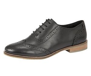 Cipriata L324A-9 Womens Leather Brogue Shoes, Black, Size 9 UK