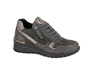 Cipriata L363F-3 ADA, Womens Zip Wedge Heel Glamour Trainers, Grey/Pewter,Size 3 UK