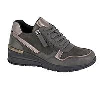 Cipriata L363F-4 ADA, Womens Zip Wedge Heel Glamour Trainers, Grey/Pewter,Size 4 UK
