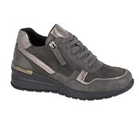 Cipriata L363F-3 ADA, Womens Zip Wedge Heel Glamour Trainers, Grey/Pewter,Size 3 UK