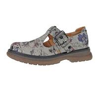 Cipriata L413LFM-6 CIRA Womens T-Bar Shoe, Buckle Fastening TPR Sole Grey Floral Size 6 UK