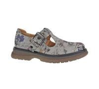 Cipriata L413LFM-6 CIRA Womens T-Bar Shoe, Buckle Fastening TPR Sole Grey Floral Size 6 UK