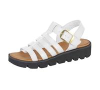 Cipriata L415 Womens T-Bar Halter Wedge Sandals (White, numeric_7)