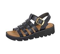 Cipriata L415A-7 Womens T-Bar Halter Wedge Sandals Black, size 7