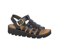 Ladies Open Toe Wedge Sandals Cipriata L282 Halter Back Twin Buckle Shoes UK3-8