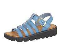 Cipriata L415C-5 Womens T-Bar Halter Wedge Sandals Blue, size 5