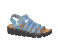 Cipriata L415C-6 Womens T-Bar Halter Wedge Sandals Blue, size 6