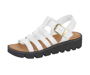 Cipriata L415G-3 Womens T-Bar Halter Wedge Sandals White, size 3