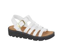 Cipriata L415G-4 Womens T-Bar Halter Wedge Sandals White, size 4