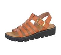 Cipriata Women's Wedge Sandals L415LT-8 T-Bar Halter Back Buckle Tan Size 8