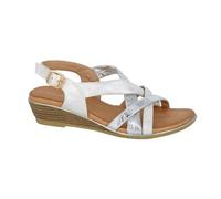 Cipriata L469FS-6 'QUARTA' Womens Two Tone Sling Back Sandals Silver PU, size 6