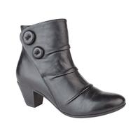 Cipriata L5045A Ladies Ruched Vamp Inside Zip Button Ankle Boot
