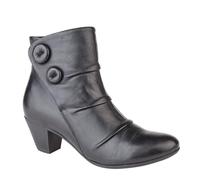 Cipriata EMMA Womens Leather Button Zip Up Ankle Boots Black - UK 3