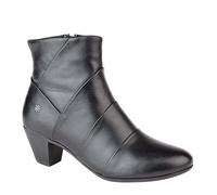 Cipriata GINERVA Ladies Leather Pleated Zip Up Ankle Boots Black UK 4