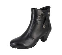 Cipriata L554 Ladies Leather Ankle Boots with Block Heel (Black, UK Footwear Size System, Adult, Women, Numeric, Medium, 5)