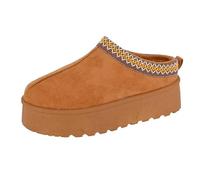 Cipriata L570 DANILLA Womens Platform Mule with Faux Fur Lining (Tan Microfibre, UK Footwear Size System, Adult, Women, Numeric, Medium, 6)