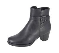 Cipriata L612 CLODIA Womens Inside Zip Buckle Strap Ankle Boots (Black PU, UK Footwear Size System, Adult, Women, Numeric, Medium, 8)