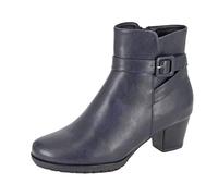 Cipriata L612 CLODIA Womens Inside Zip Buckle Strap Ankle Boots (Navy PU, UK Footwear Size System, Adult, Women, Numeric, Medium, 8)
