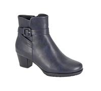 Cipriata L612 CLODIA Womens Inside Zip Buckle Strap Ankle Boots (Navy PU, UK Footwear Size System, Adult, Women, Numeric, Medium, 5)