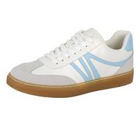 Cipriata L630 Reda Womens Lace Up Platform Glamour Trainer (White Grain/Sky Blue PU, UK Footwear Size System, Adult, Women, Numeric, Medium, 7)