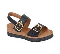 Cipriata Ladies Sandal L631A-5 Black Metallic Wedge Touch Fastening Size 5