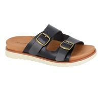 Cipriata Women's Twin Strap Sandal L651A-5 - Adjustable Twin Buckle Slip-On - Black UK 5