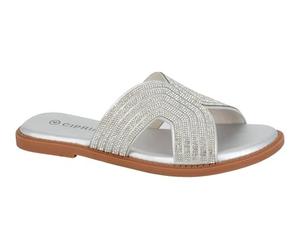 Cipriata L655FS-4 Womens Mule Sandal Silver size 4