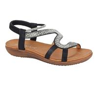 Cipriata L656A-7 Womens Elasticated Sling Back Sandal Black size 7