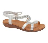 Cipriata L656FS-7 Womens Elasticated Sling Back Sandal Silver size 7