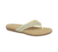 Cipriata L672FS-8 Ladies Diamante Soft Comfy Toe Post Sandals Gold size 8