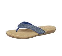 Cipriata L672NC-5 Ladies Diamante Soft Comfy Toe Post Sandals Navy size 5